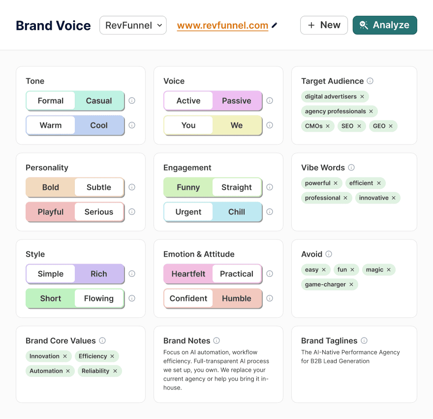 Instant AI brand voice controls